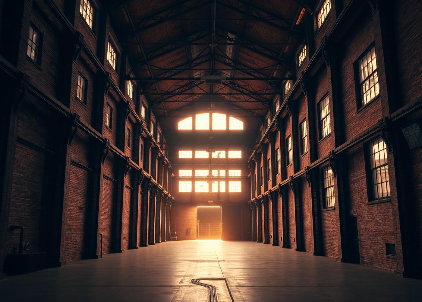 Restored industrial warehouse interior